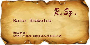 Raisz Szabolcs névjegykártya