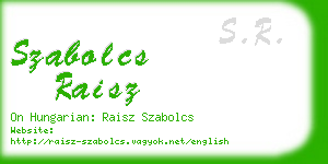 szabolcs raisz business card